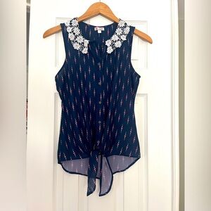 EUC Captain America sleeveless top with front tie